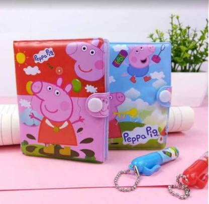 Rockjon Peppa pig diary Pocket-size+Small Pen Pocket-size Diary 40 Pages (Pack of 2)