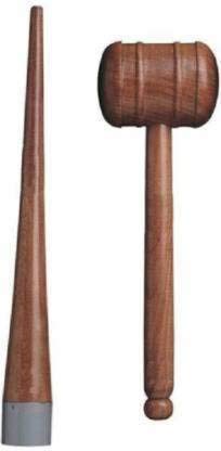 Rockjon Combo of 1Cricket Bat Knocking Mallet/Hammer with 1Cricket Bat Handle Gripper Cone