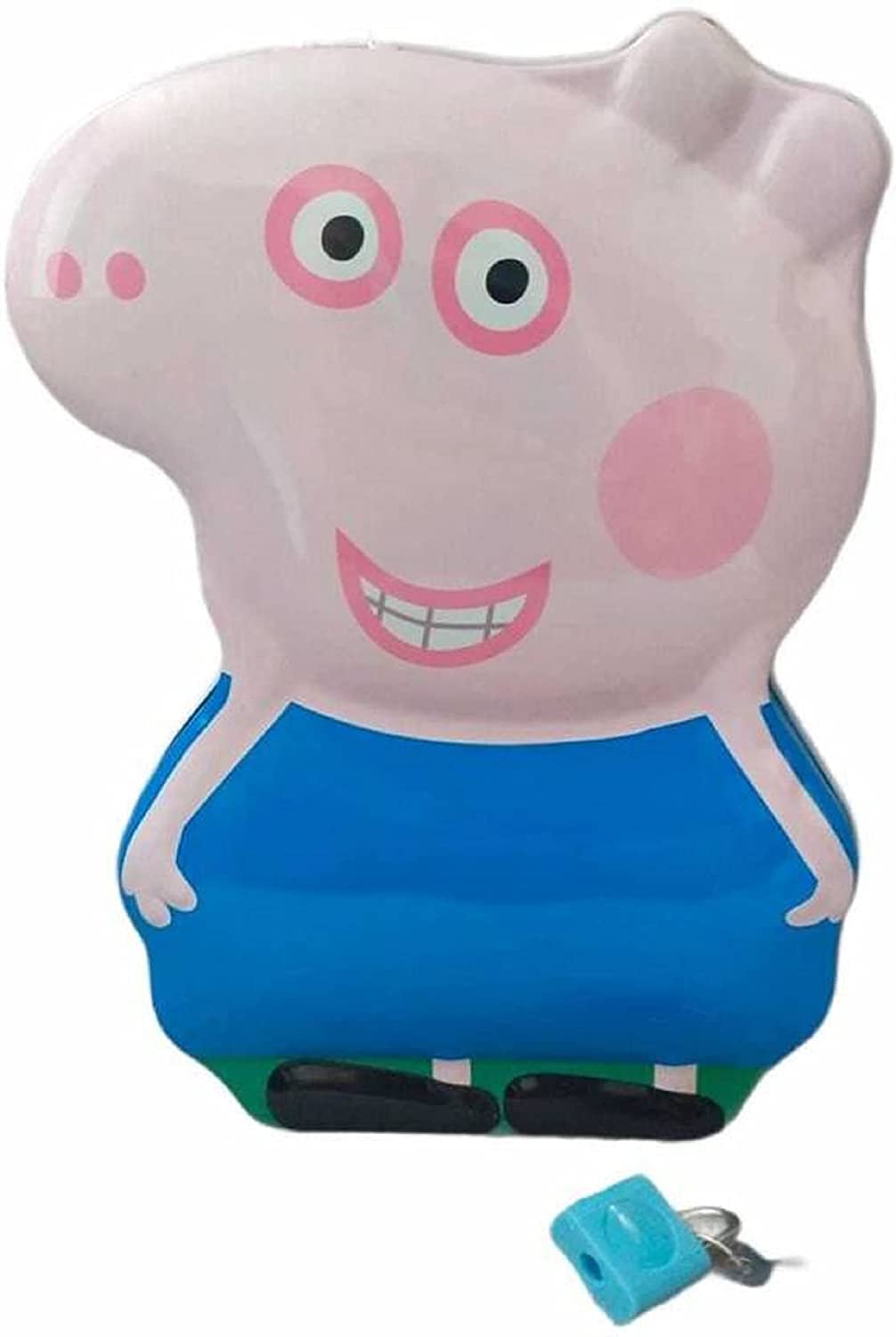 Rockjon Peppa Pig Shaped No.2 Piggy Bank + Lock & Key Coin Bank