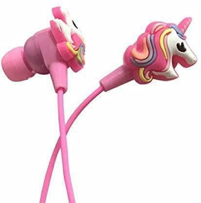 Rockjon Unicorn Fur Headphones for Girls – Wired Headphones for Kids on Ear, Toddler Headphones for 3.5mm Jack(with Mic), Multicolor (Pack of 2)