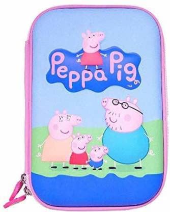 Rockjon Cartoon Character Peppa Pig Large Capacity Hardtop EVA Pencil Case Pack of 1