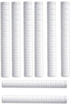 Krullers- Shiny Cricket bat Handle White Grip Extra Tacky (Pack of 8)