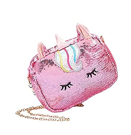 Rockjon Unicorn Waist Bag for Kids Cute Furr Plush Belt Bag Small Bum Bag with Adjustable Belt for kids Girls Boys Sport Running Camping Trip(pack of 2),Multicolour