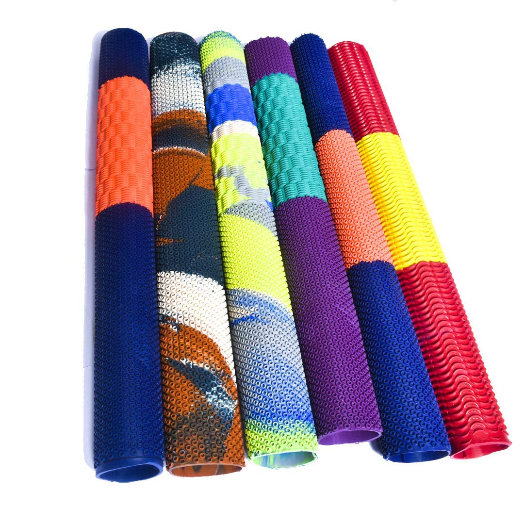 Rockjon Rubber Cricket Bat Grip, (Multicolour, Pack of 6)