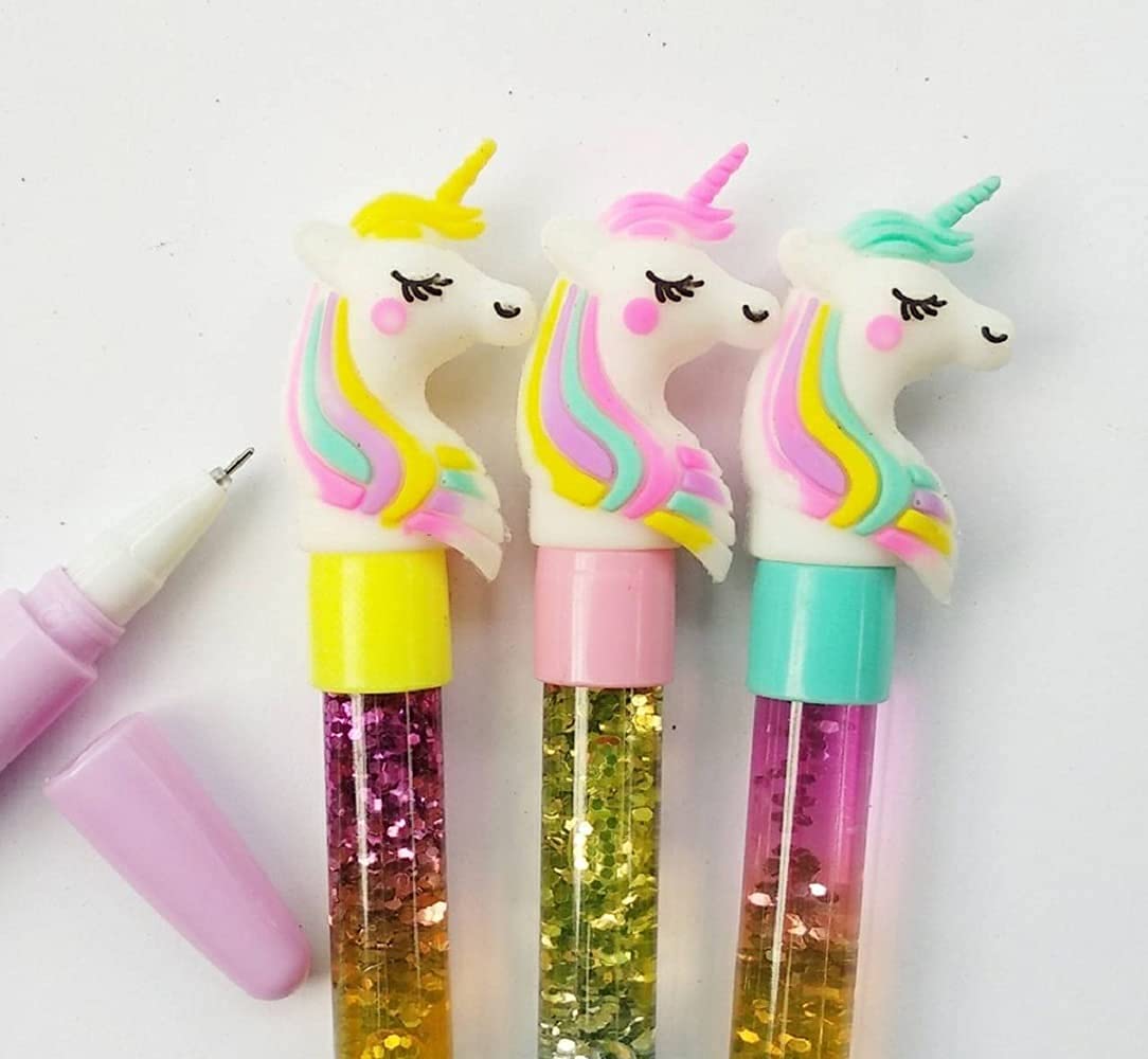 Rockjon-Unicorn Pen with Cute Unicorn Magic Cap, Cartoon Pens for Kids Writing School Office Supplies Stationery-Set of 12(Multicolor)