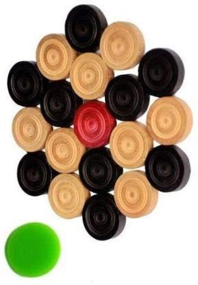 Rockjon BVM Group 24 Carrom Coins with 1 Striker Carrom Board Game Accessories