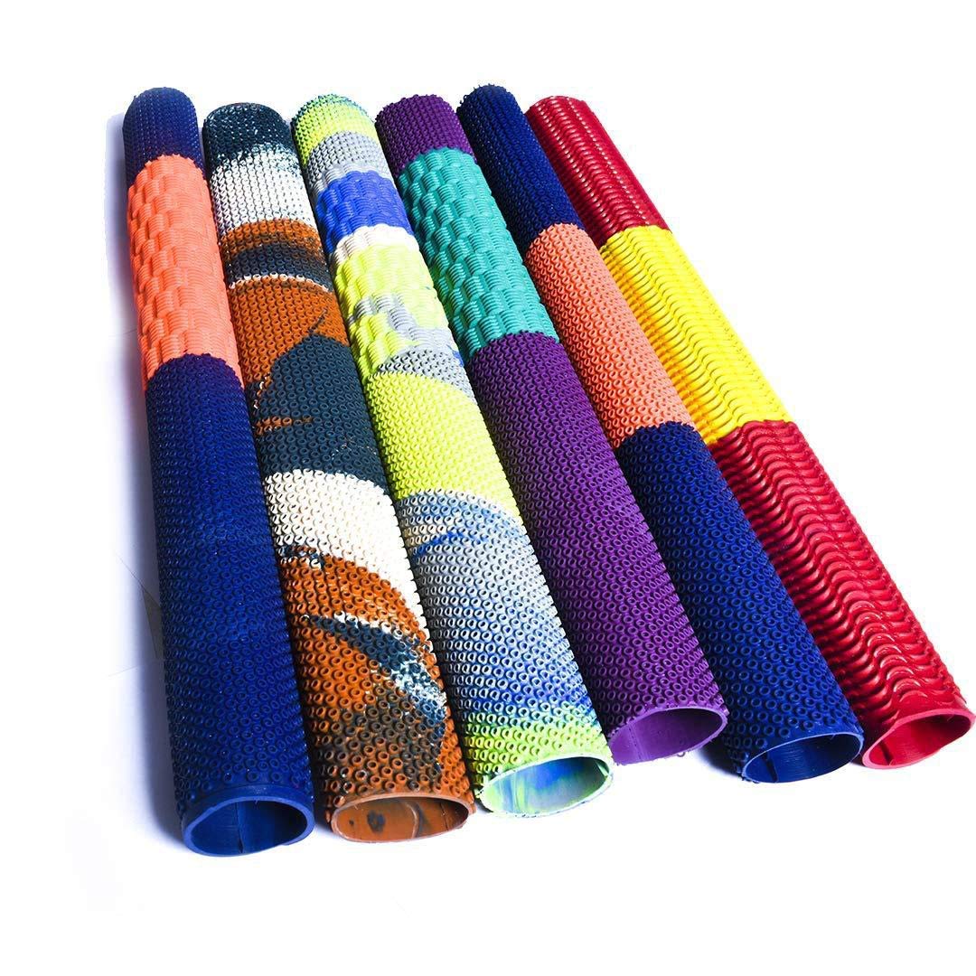 Rockjon Rubber Cricket Bat Grip, (Multicolour, Pack of 6)