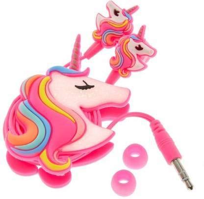 Rockjon Unicorn Wired In Ear Earphone without Mic (Pink)