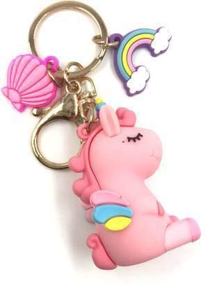 ROCKJON Cute Unicorn Pink Keyring, Key Chain