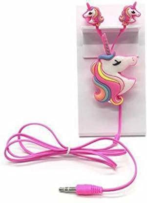 Rockjon Unicorn Fur Headphones for Girls – Wired Headphones for Kids on Ear, Toddler Headphones for 3.5mm Jack(with Mic), Multicolor (Pack of 2)