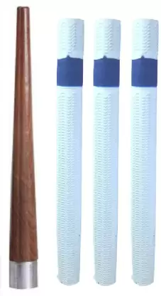 Kiraro Set of 3Cricket Bat Handle Gripper With 1Handle Replacement Grip Fish Cut Style Mesh Grip (Pack of 4)