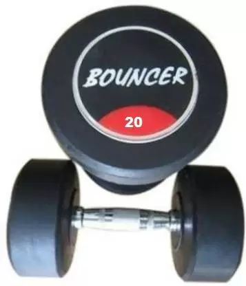 Kiraro Pair of 20KG X 2 Premium Quality Rubber Professional Bouncer Fixed Weight Dumbbell (40 kg)