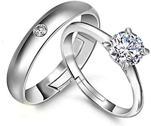 Engagement Charming Couple Ring set for your loved one & for Valentine Gift Alloy Silver Plated Ring Set Silver Silver Plated Ring Set