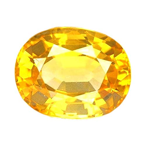 Azagems 9.45 Ratti (8.60 Carat) Yellow Sapphire Stone (Pukhraj) 100% Original Natural AAA Quality Loose Gemstone