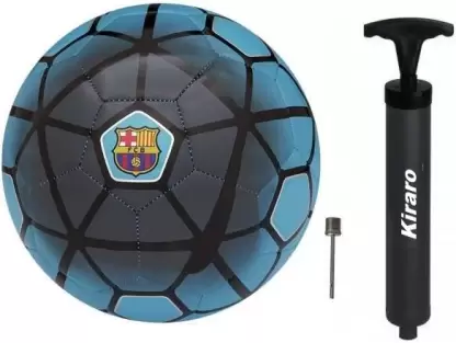 Kiraro Set of FC Barcelona Football With Air Pump Football – Size: 5 (Pack of 2)