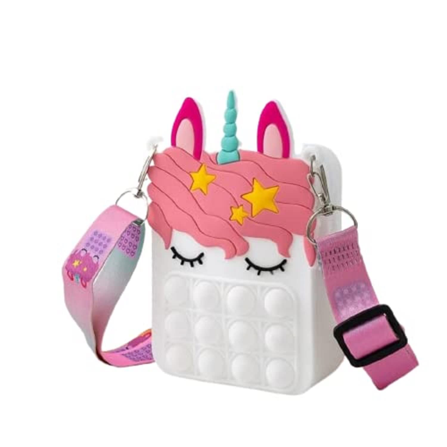 Rockjon – Unicorn Cute Push Pop it Bubble Sling Purse Cross Body Side Bag For Kids Girls