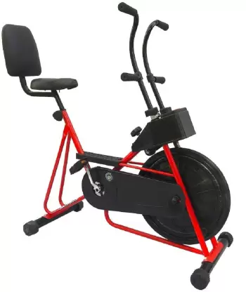 Kiraro Red Exercise Cycle Fitness Air Bike Twister Back Support (Red) Dual-Action Stationary Exercise Bike (Red)