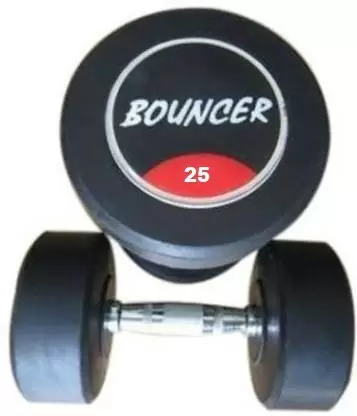 Kiraro Pair of 25KG X 2 Premium Quality Rubber Professional Bouncer Fixed Weight Dumbbell (50 kg)