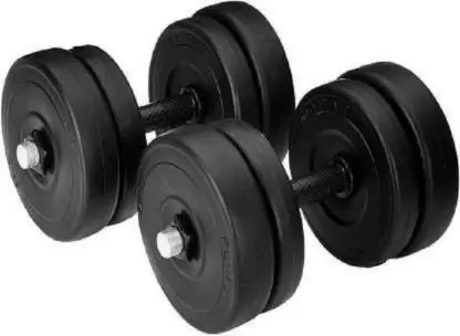 Kiraro Best Quality 10KG PVC Plates (2.5KG*4pcs) With 2 Rods Adjustable Dumbbell (10 kg)