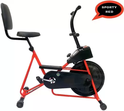 Kiraro Red Exercise Cycle Fitness Air Bike Twister Back Support (Red) Dual-Action Stationary Exercise Bike (Red)