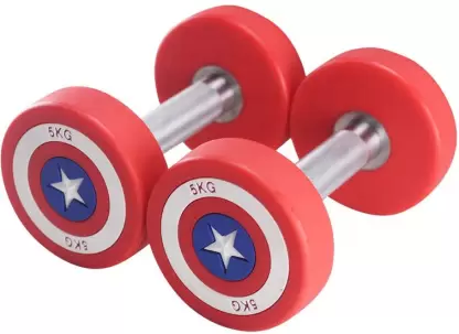 Kiraro Captain America Dumbbell (Set of 2 X 5kg ) (10 kg) Fixed Weight Dumbbell (10 kg)