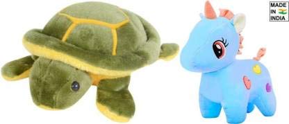 Rockjon- Turtle Stuffed Toy || Cute Turtle || Teddy Bear Dog || Original Standard Item (Unicorn Green & Blue) Pack f 2