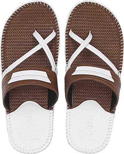 Rockjon Men Synthetic Leather Chappal (Tan) Slippers