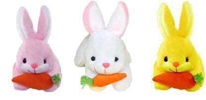 Rockjon- Cute Rabbit Soft Toy Cute for Kids Stuff Animals Gift And Decoration for Kids pack of 3