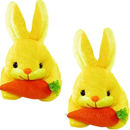 Rockjon- Cute Rabbit Soft Toy Cute for Kids Stuff Animals Gift And Decoration for Kids Yellow pack of 2