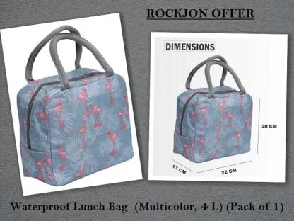 Rockjon- Waterproof Lunch Bag (Multi color, 4 L)