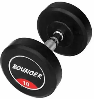 Kiraro Pair of 10KG X 2 Premium Quality Rubber Professional Bouncer Fixed Weight Dumbbell (20 kg)