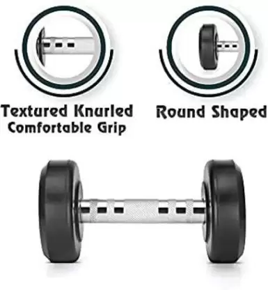 Kiraro Pair of 25KG X 2 Premium Quality Rubber Professional Bouncer Fixed Weight Dumbbell (50 kg)