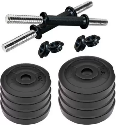 Kiraro Best Quality 10KG PVC Plates (2.5KG*4pcs) With 2 Rods Adjustable Dumbbell (10 kg)