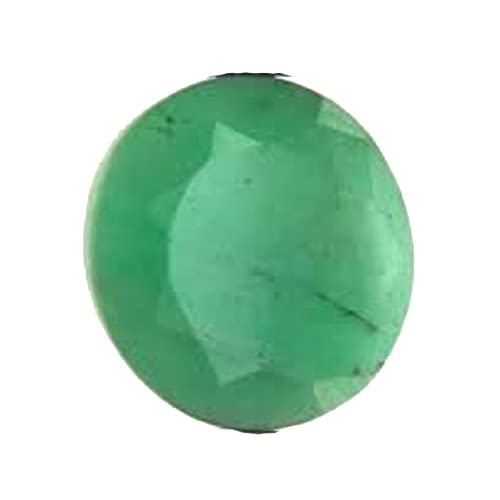 Azagems 8.02 Ratti (7.30 Carat) Emerald Green Oval Stone (Panna) 100% Original Natural AAA Quality Loose Gemstone