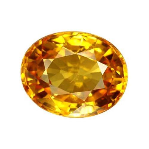 Azagems 10.5 Ratti (9.60 Carat) Yellow Sapphire Stone (Pukhraj) 100% Original Natural AAA Quality Loose Gemstone