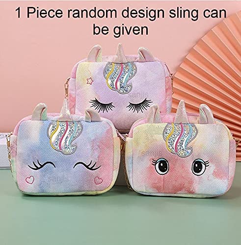 Rockjon Canvas Multicolor Baby kids Girl’s Unicorn sling bag side bag shoulder bag