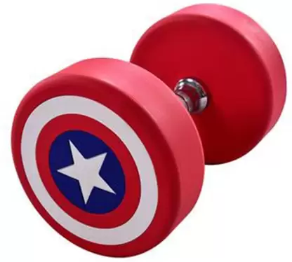 Kiraro Pair of 12.5KG * 2 Captain America Best Quality Rubber Coated Dumbbell Fixed Weight Dumbbell (25 kg)