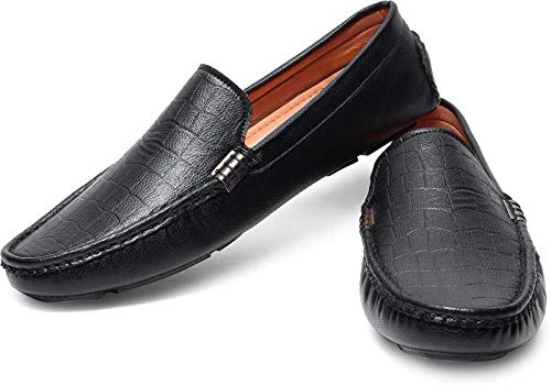 ROCKJON Casuals Mocassin Black Loafers Shoes for Men