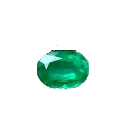 Azagems 7.25 Ratti (6.60 Carat) Emerald Green Oval Stone (Panna) 100% Original Natural AAA Quality Loose Gemstone