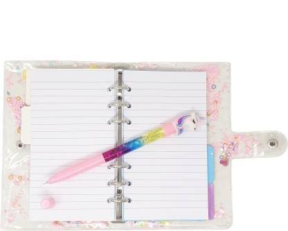 Rockjon Unicorn Soft Fur Notebook Dairy with Pen School Spiral Diary Notebooks for Kids pack of 2