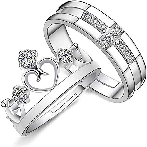 Alloy Cubic Zirconia Silver Plated Ring Set