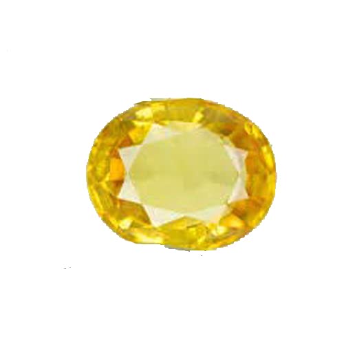 Azagems 9.25 Ratti (8.50 Carat) Yellow Sapphire Stone (Pukhraj) 100% Original Natural AAA Quality Loose Gemstone
