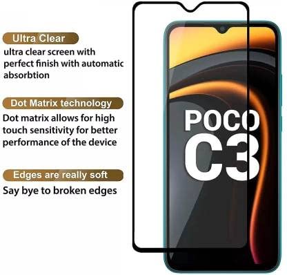 Rockjon Tempered Glass for Poco C3, Realme Narzo 20, Realme Narzo 20A, Realme C11, Realme C12, Realme C15, Realme C3, Realme 5i, Realme 5s,