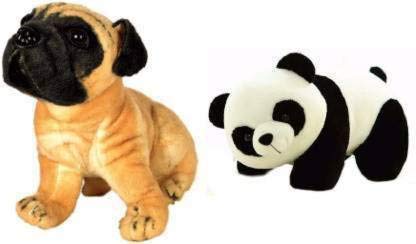 Rockjon Stuffed Soft Animal Toy for Kids/Birthday Gift/Boy/Girl Combo of Panda and Pug Dog – 35 cm – 35 cm (Multicolor) – 35 cm (Multicolor)