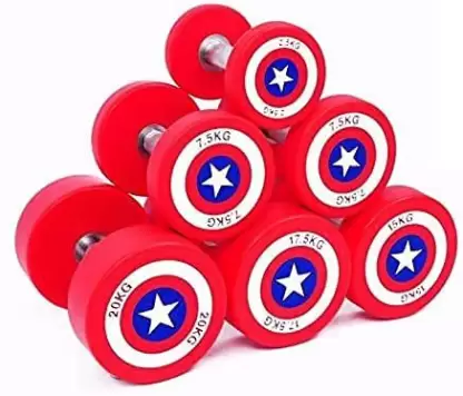 Kiraro Captain America Dumbbell (Set of 2 X 5kg ) (10 kg) Fixed Weight Dumbbell (10 kg)