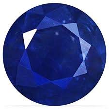 Azagems 6.5 Ratti (5.92 Carat) Blue Sapphire Round Stone (Nilam/Neelam) 100% Original Natural AAA Quality Loose Gemstone