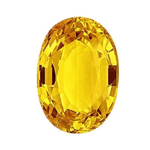 Azagems 9.5 Ratti (9.00 Carat) Yellow Sapphire Stone (Pukhraj) 100% Original Natural AAA Quality Loose Gemstone
