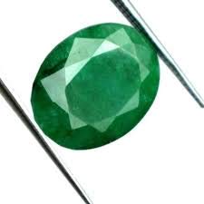 Azagems 7.69 Ratti (7.0 Carat) Emerald Green Oval Stone (Panna) 100% Original Natural AAA Quality Loose Gemstone
