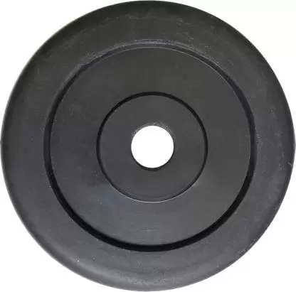 Kiraro 2Kg Premium Quality Rubber Plate With 28mm Hole For Home/Commercial Gym Hole Black Weight Plate (2 kg)