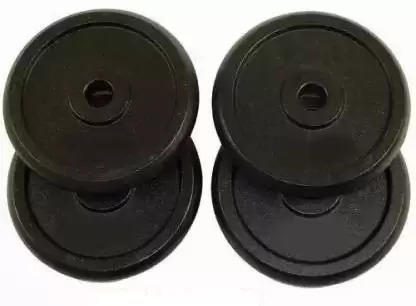 Kiraro 2.5Kg x4pcs Good Quality Rubber Plates With 28mm Hole For Home & Gym (10Kg) Black Weight Plate (10 kg)